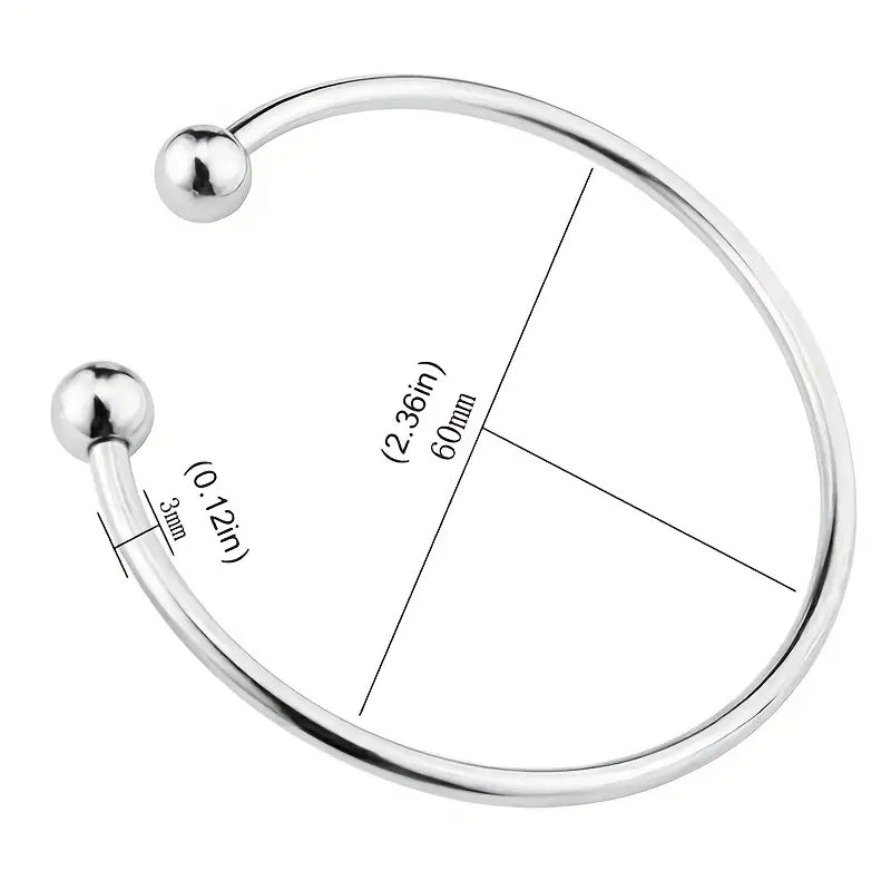 Bangle Add a Charm Cuff Bracelet Silver Plated Stainless Steel
