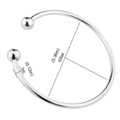 Bangle Add a Charm Cuff Bracelet Silver Plated Stainless Steel