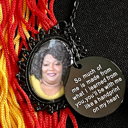 Graduation Tassel Charm with Memorial Photo Personalized - Perfect Pendants Plus