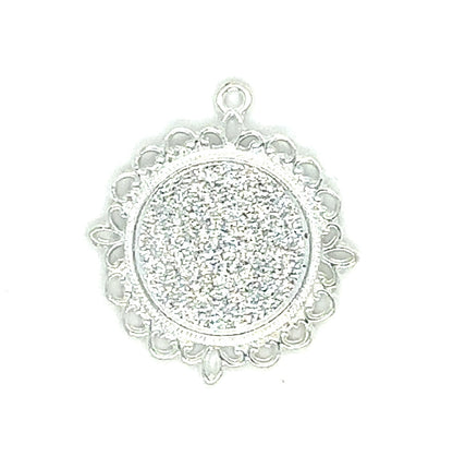 25mm Double Sided Laced Edge Round Pendant 1 inch 2 sided
