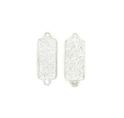 Bracelet Connector Rectangle Bezels Side Loop Horizontal