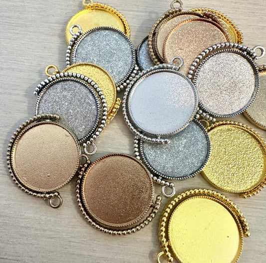 15 - Double sided Round 25mm setting - Perfect Pendants Plus