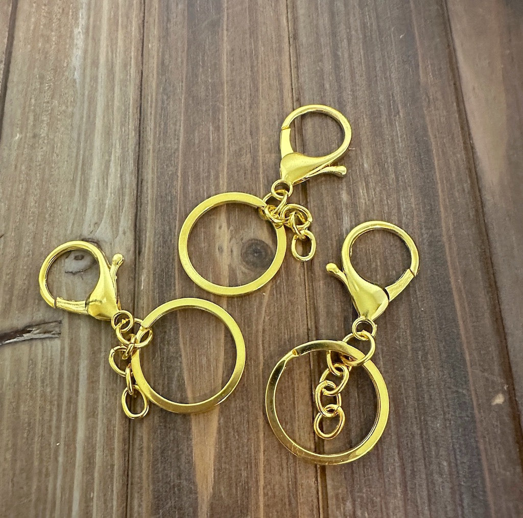 Key Rings with Large Lobster Clasp Hook Split Ring - Perfect Pendants Plus
