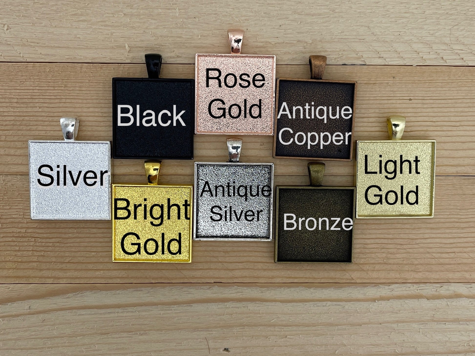 20mm Square Pendant Trays for DIY Jewelry Settings - Perfect Pendants Plus
