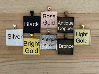 20mm Square Pendant Trays for DIY Jewelry Settings - Perfect Pendants Plus