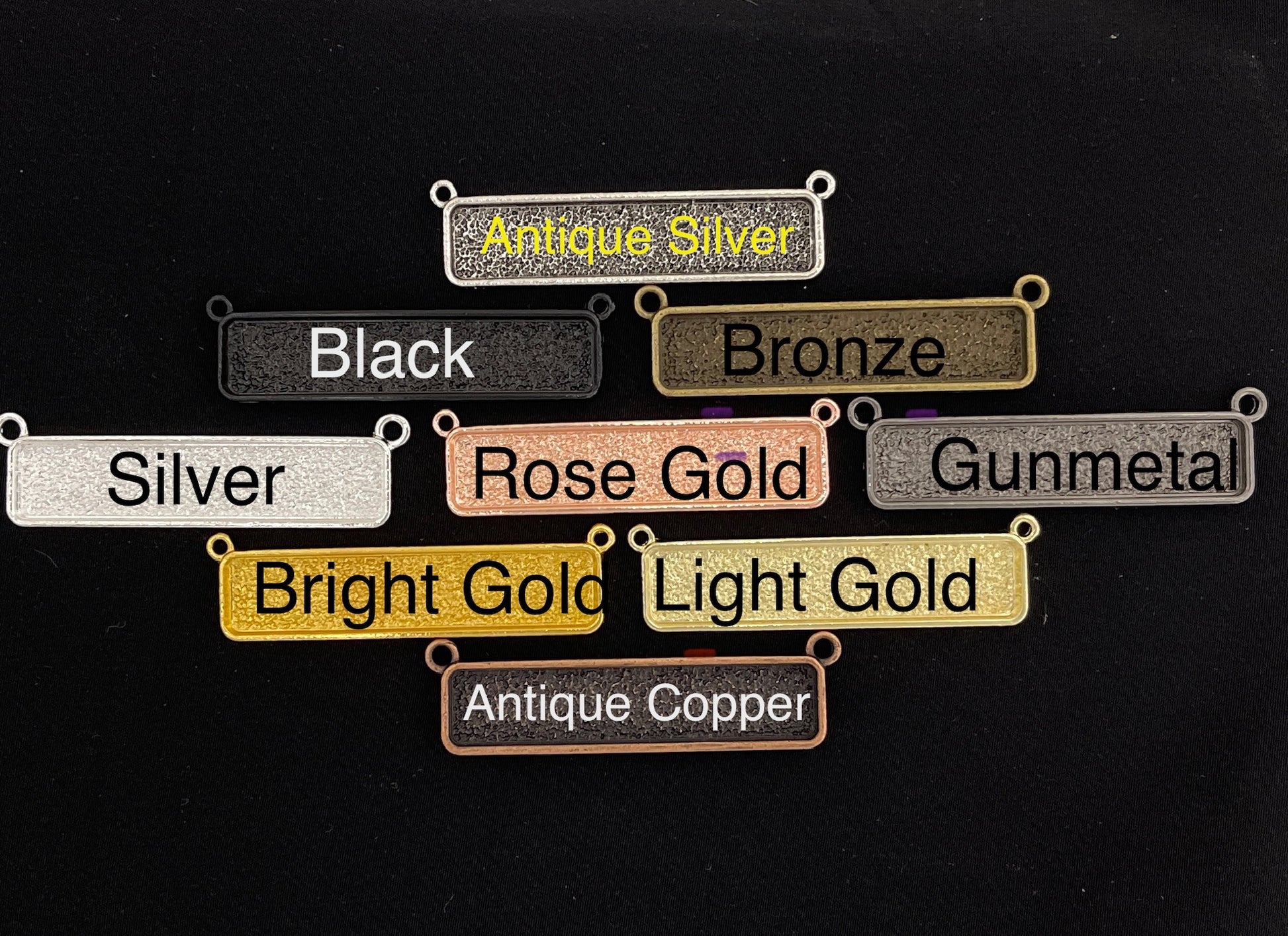 12- 10x50mm Connector Long Rectangle Horizontal Setting 2 Inches - Perfect Pendants Plus