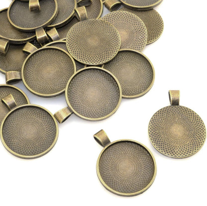 20mm Round Bezel Pendant Blanks - Perfect Pendants Plus