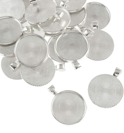 Necklace Making Kits 25mm Round Pendants, Glass, & Necklaces