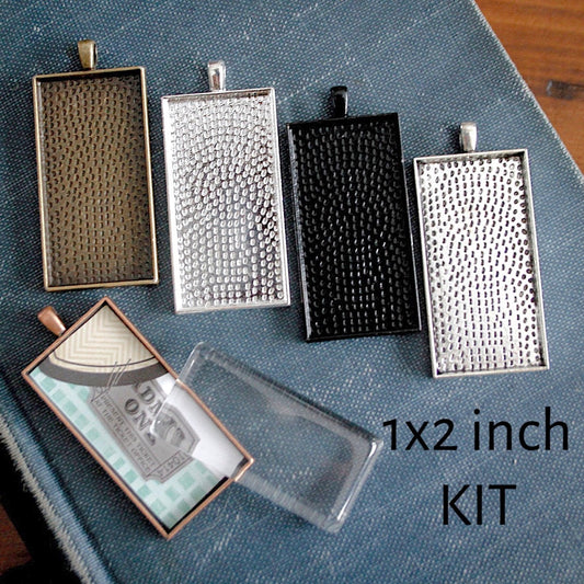 Necklace Making Kits 25x50mm Deep Rectangle Necklace - Perfect Pendants Plus