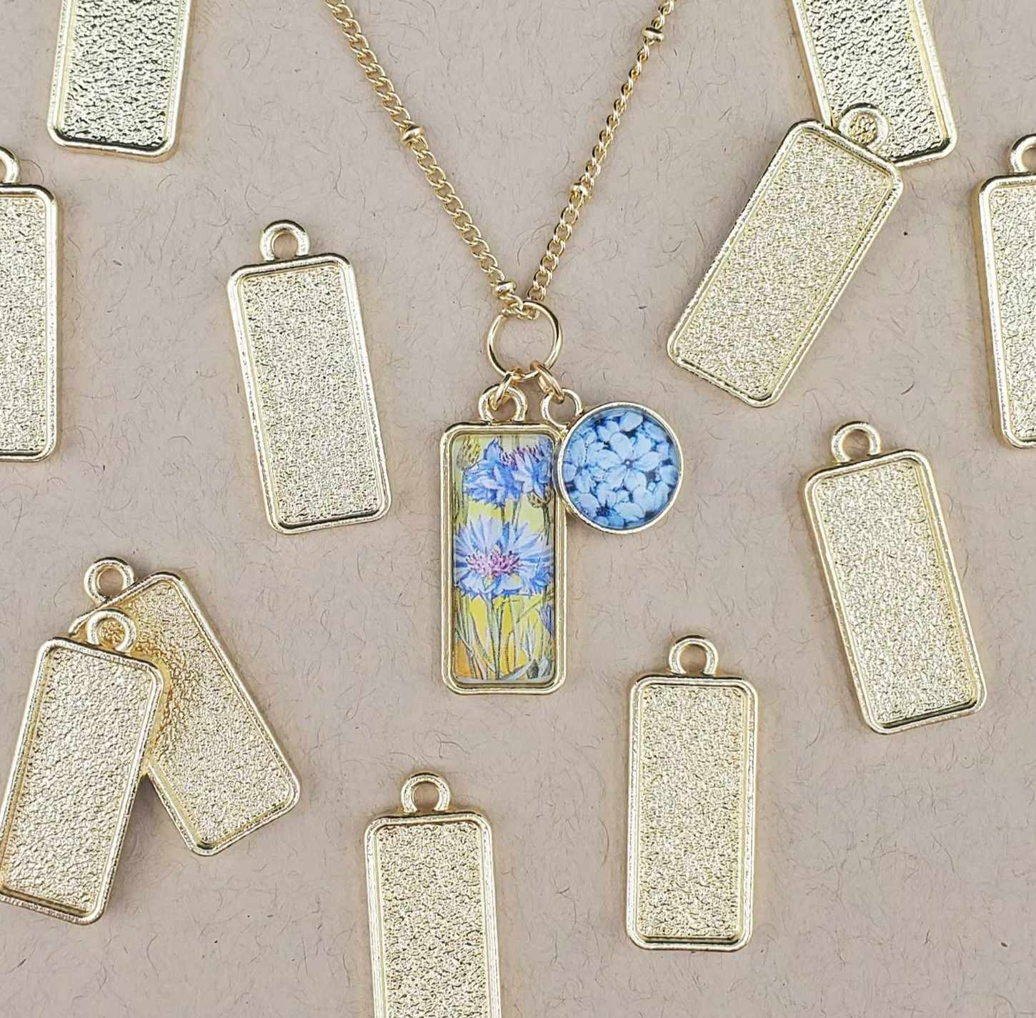 10x25mm Top Loop Vertical Rectangle Pendant Setting - Perfect Pendants Plus