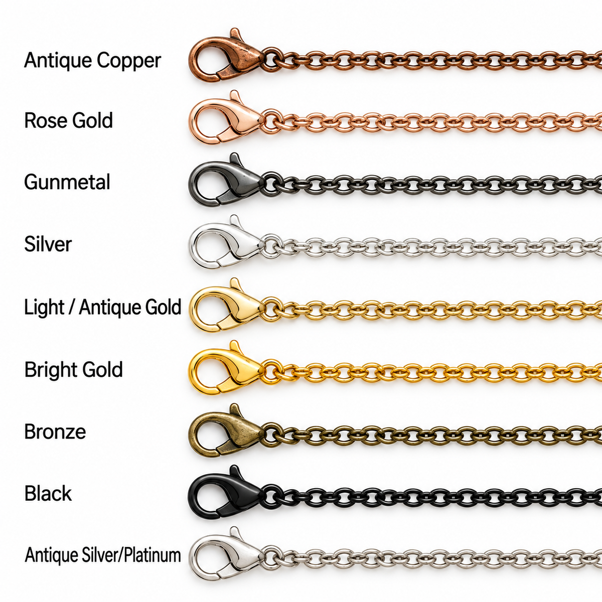 18 Inch Necklace Chains for Pendants Rolo