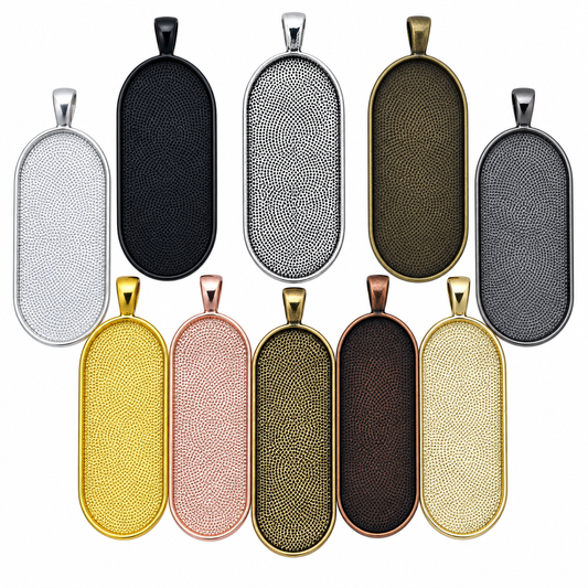 45x18mm Large Oval Necklace Blank Pendant Setting