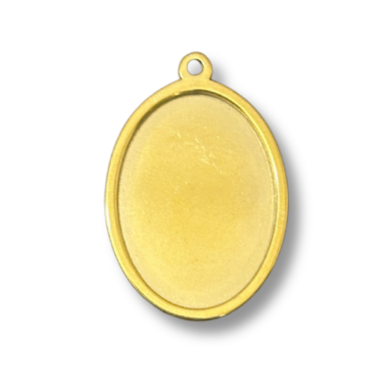 Oval Personalized Photo Charm for Charm Bracelet – Gold-Plated Stainless Steel