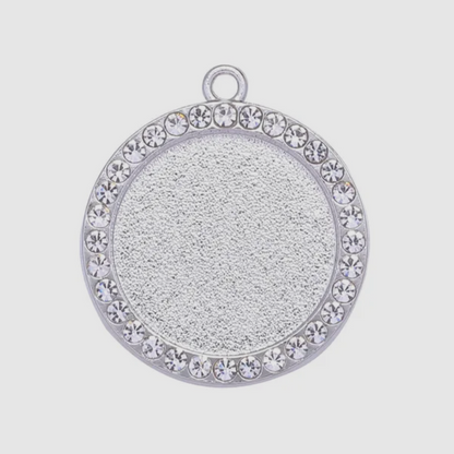 20mm Rhinestone Top Loop Round Pendant Cabochon Setting Tray