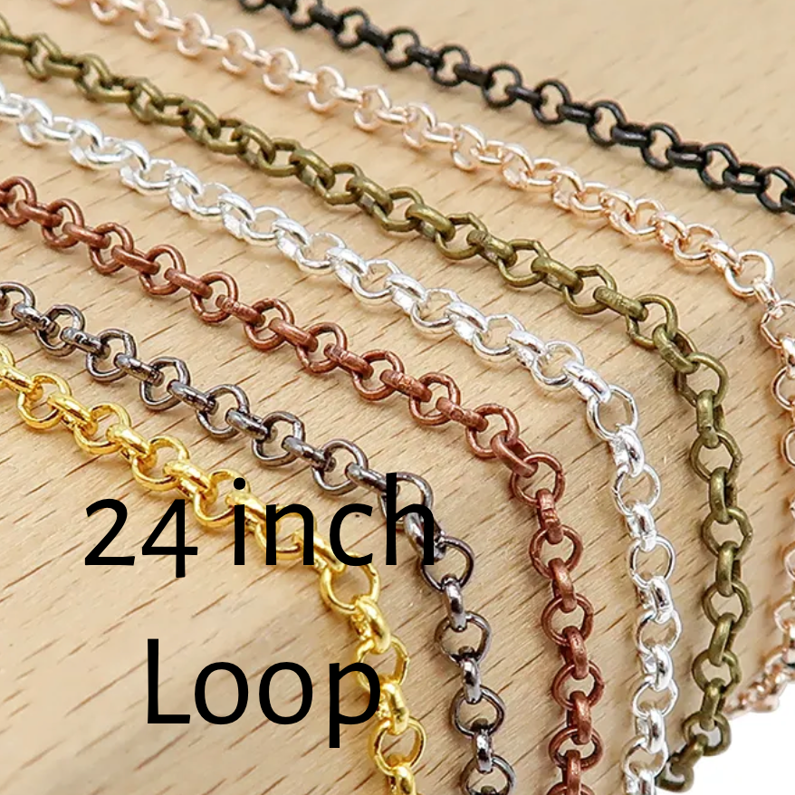 24 Inch Chain Look 24 inch chain necklaces for women or men Loop style – Perfect Pendants Plus