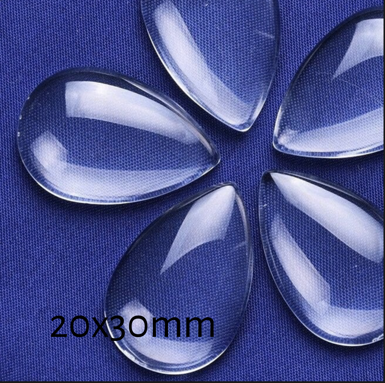 20x30mm Teardrop Glass Cabochon - Perfect Pendants Plus