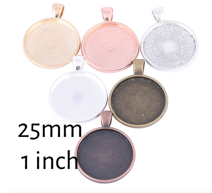 25mm Round Pendant setting tray 1 inch