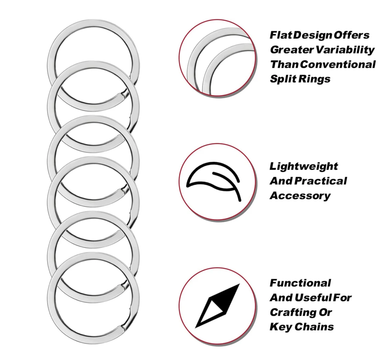 30mm Key Rings Split Ring