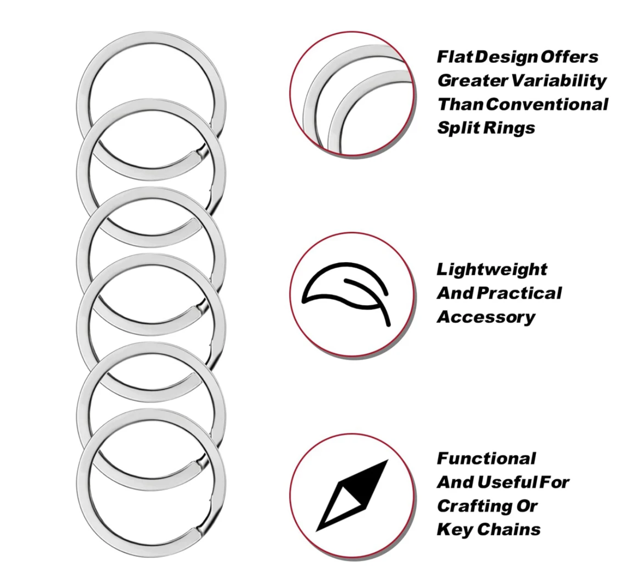 30mm Key Rings Split Ring - Perfect Pendants Plus