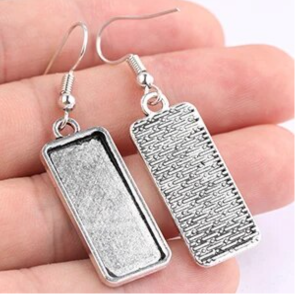 10x25mm Rectangle Vertical Earring Making Kits - Perfect Pendants Plus