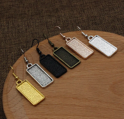 10x25mm Rectangle Vertical Earring Making Kits - Perfect Pendants Plus