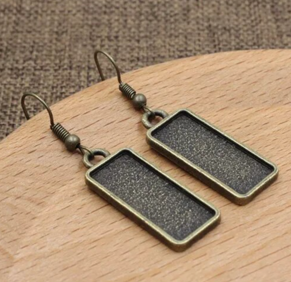 10x25mm Rectangle Vertical Earring Making Kits - Perfect Pendants Plus