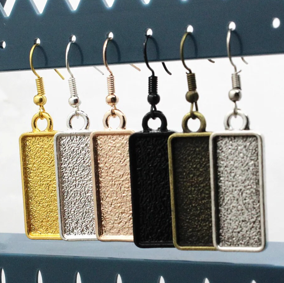 10x25mm Rectangle Vertical Earring Making Kits - Perfect Pendants Plus