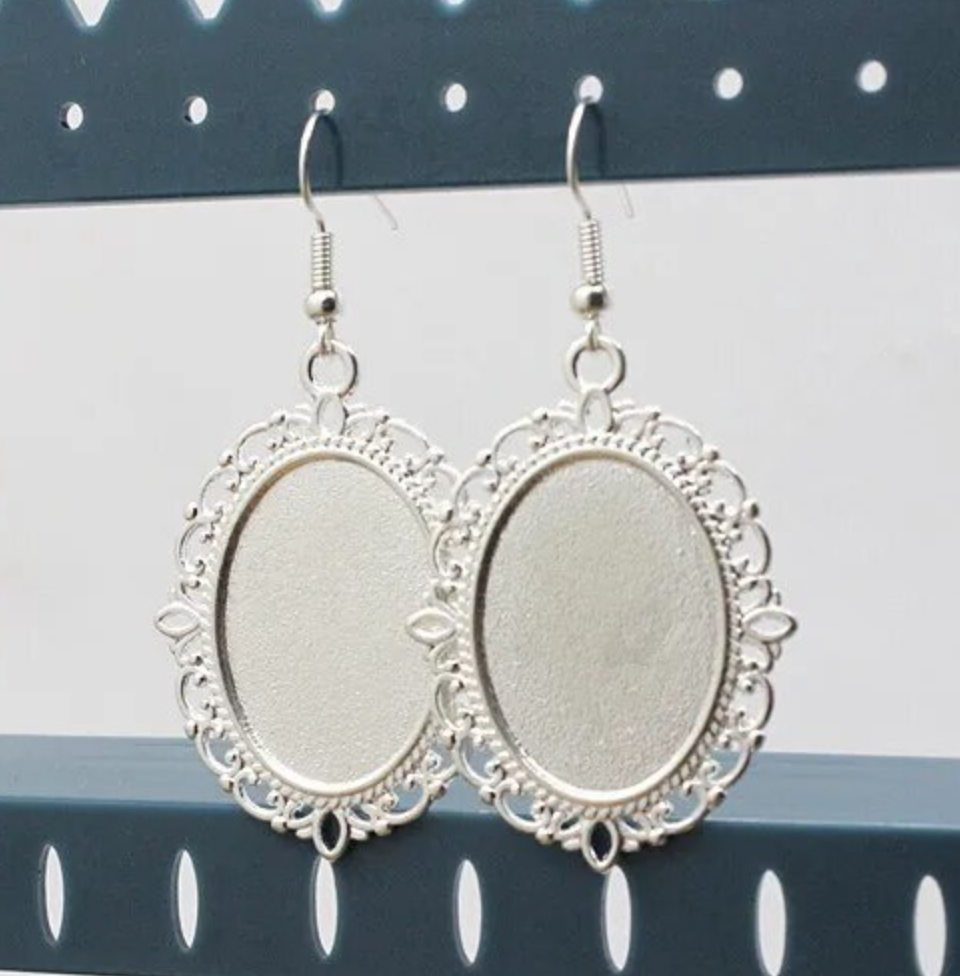 Oval Earring Making Kits - Earring Wires and Glass - Perfect Pendants Plus