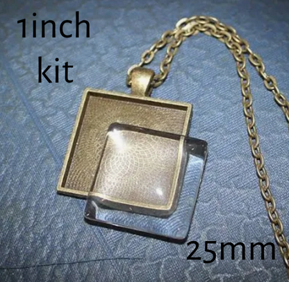 25mm Kits Square Necklace DIY Kids Craft