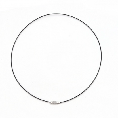 12- 18 Inch Black Steel Wire Necklace Choker with Screw Clasp - Perfect Pendants Plus