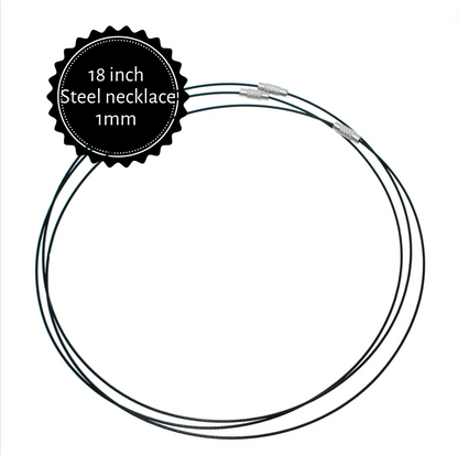 12- 18 Inch Black Steel Wire Necklace Choker with Screw Clasp - Perfect Pendants Plus