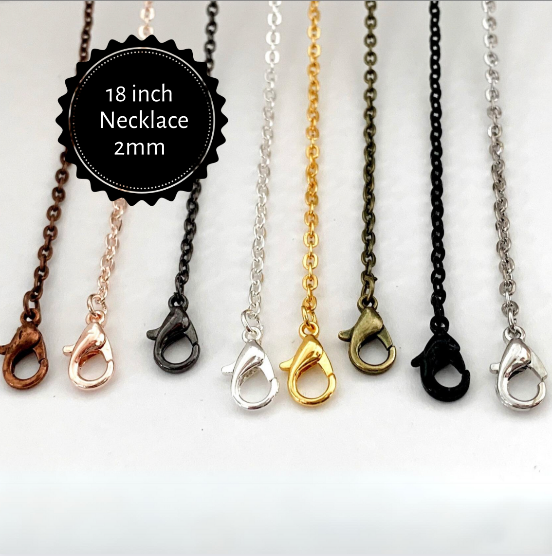 Necklace Chains for Pendants Rolo 18 inch - Perfect Pendants Plus