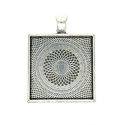 Square 1 Inch Blank Pendant Setting 25mm - Perfect Pendants Plus