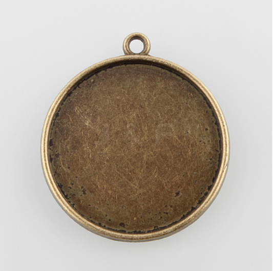 25 - 16mm Round Bezel Pendants ( loop) - Perfect Pendants Plus