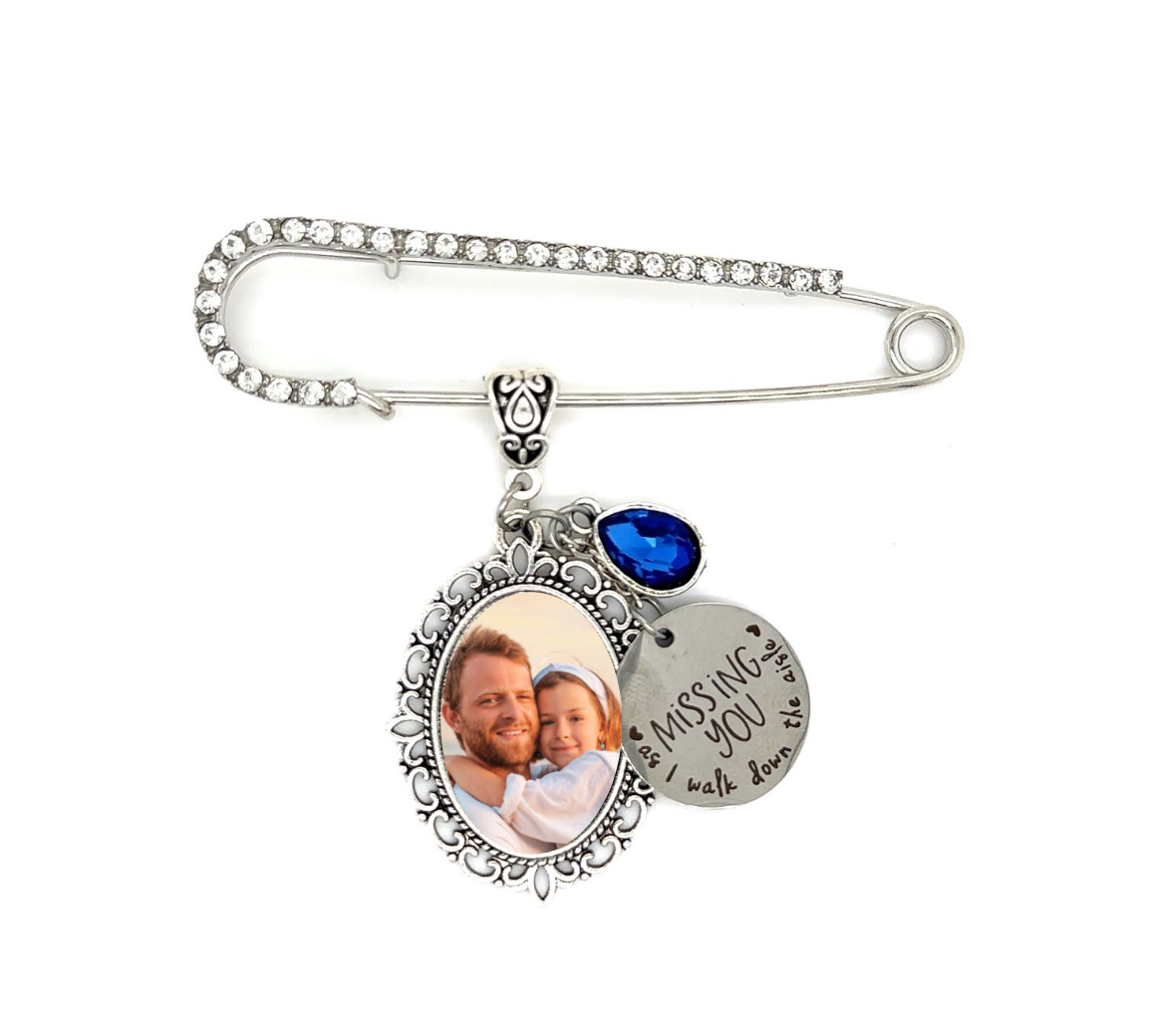 DIY KIT Something Blue Photo Memory Charm Brides Bouquet