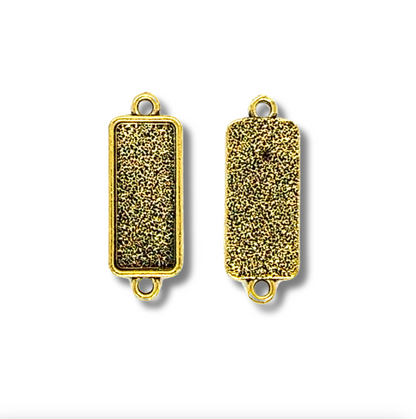 Bracelet Connector Rectangle Bezels Side Loop Horizontal