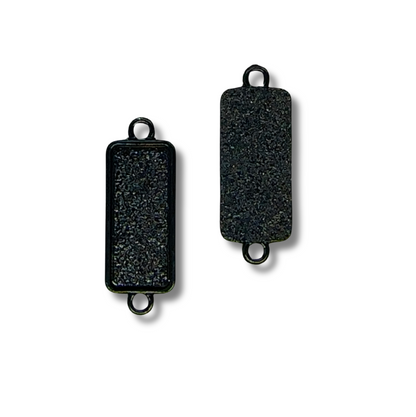 Bracelet Connector Rectangle Bezels Side Loop Horizontal
