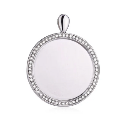 30mm Rhinestone Round Large Pendant Setting Bail