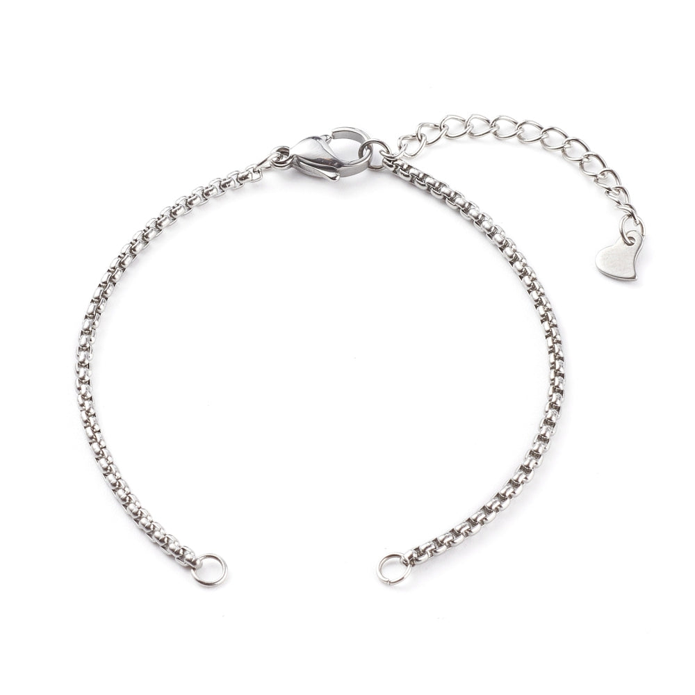 Bracelet Making Box Silver Chain Bracelets Lobster Clasp - Perfect Pendants Plus