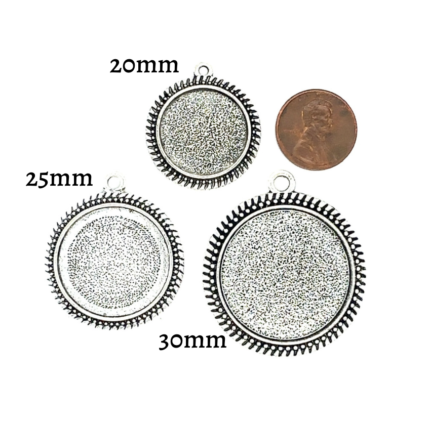 30mm Round Beaded Edged Pendant Setting - Perfect Pendants Plus