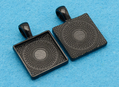 16mm Small Square Pendant Trays for DIY Jewelry Settings - Perfect Pendants Plus