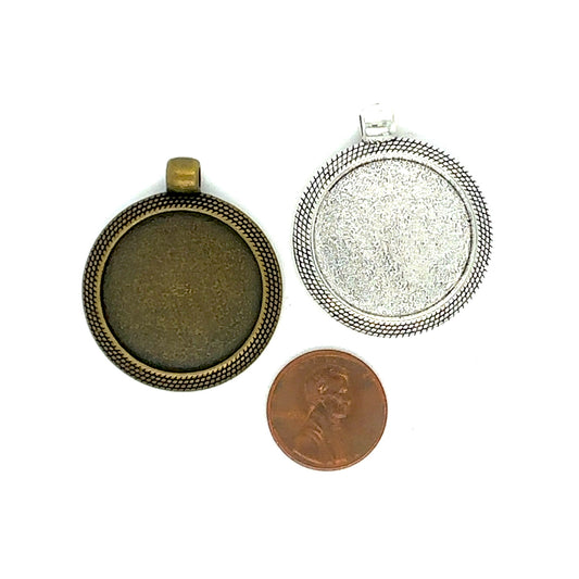12 pieces 25mm Round Rope Edge Pendants - Perfect Pendants Plus