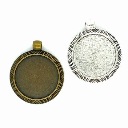 12 pieces 25mm Round Rope Edge Pendants - Perfect Pendants Plus