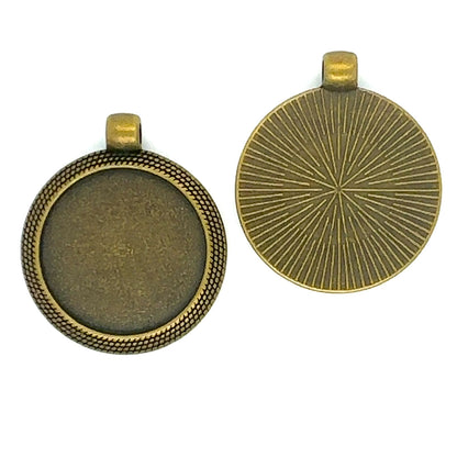12 pieces 25mm Round Rope Edge Pendants - Perfect Pendants Plus