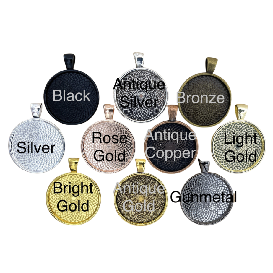 25 mm Round Pendant Blank Setting 1 inch - Perfect Pendants Plus