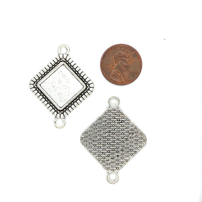 connector-diamond-shaped-blank-setting-antique-silver