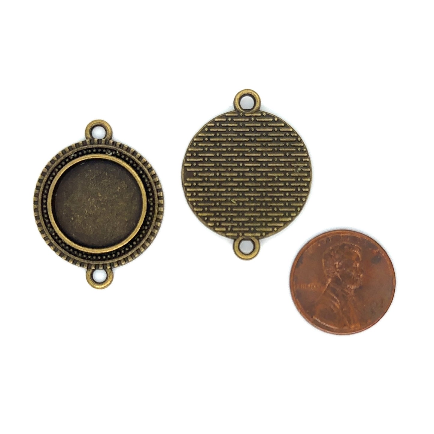 12 - 16mm Small Round Connector Decorative Edge Bezel Setting - Perfect Pendants Plus