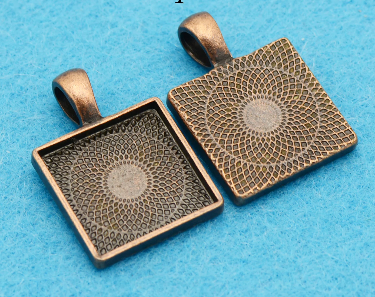 16mm Small Square Pendant Trays for DIY Jewelry Settings - Perfect Pendants Plus