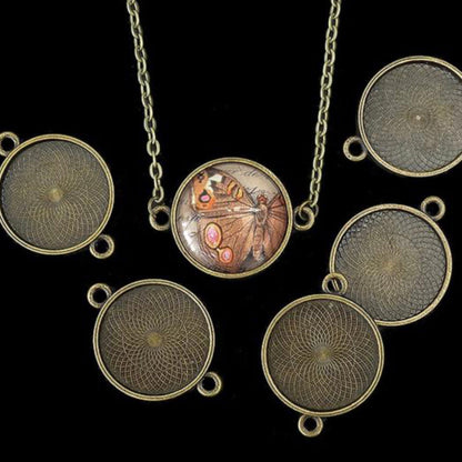 25mm Round Connector Blank Pendant Setting 1 inch - Perfect Pendants Plus