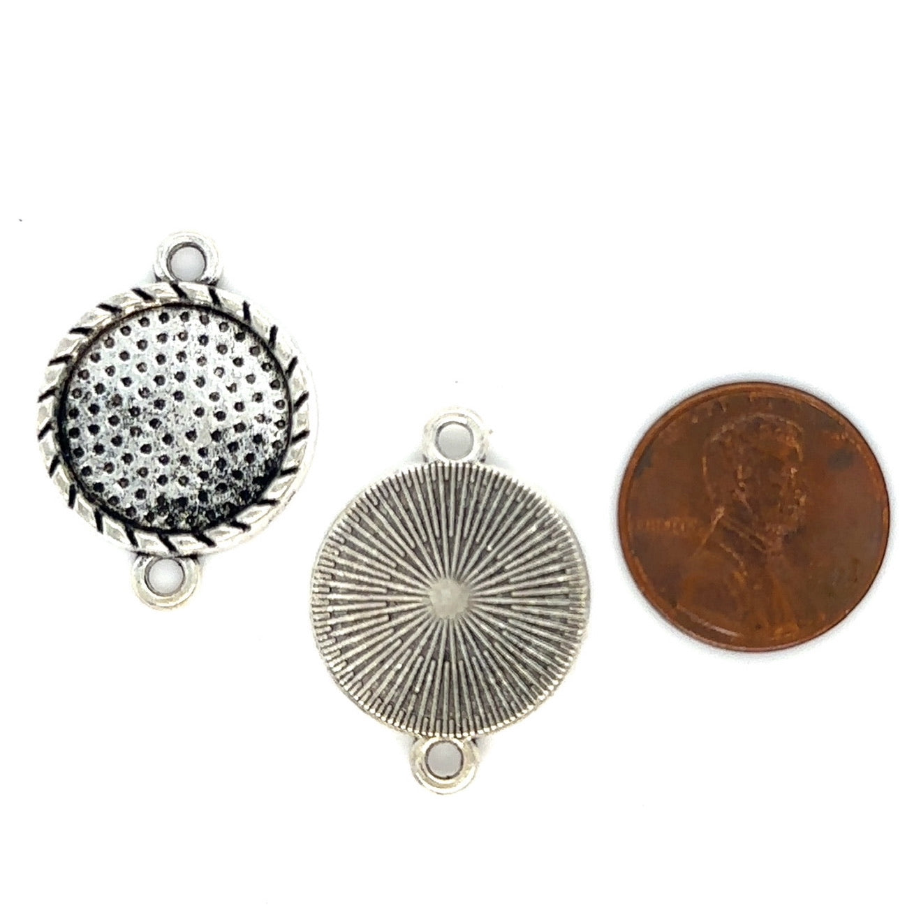 12 - 16mm Small Round Braided Edge Connector Bezel Settings - Perfect Pendants Plus